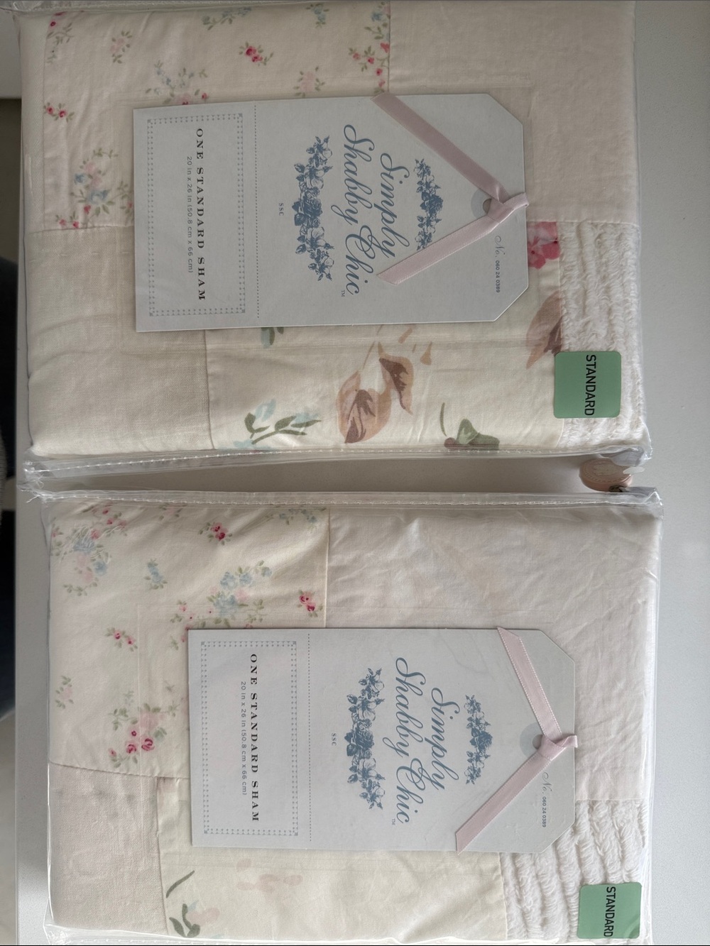 Simply Shabby Chic Cream Floral Pillow Shams